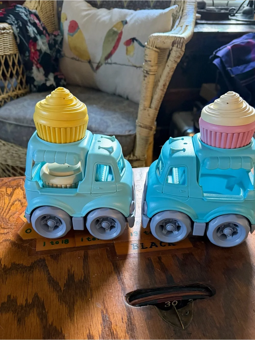 Green Toys Cupcake Trucks - Two Trucks- 2 1/2 Cupcakes